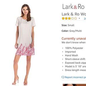 Lark & Ro Women's short-sleeve printed shirt dress S
